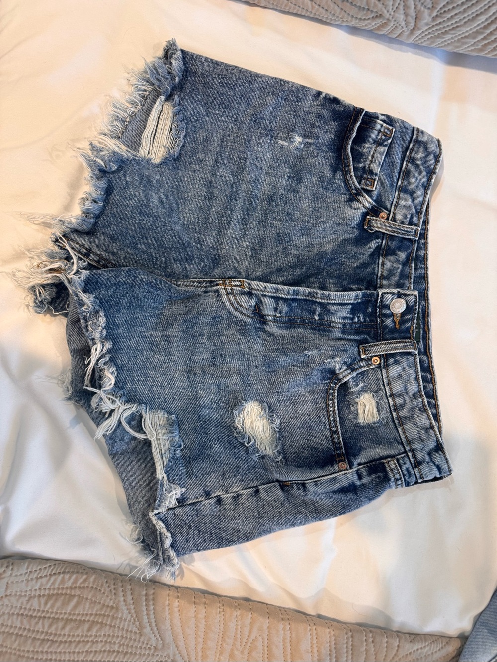 wild fable Distressed Denim Cutoff Shorts - Blue